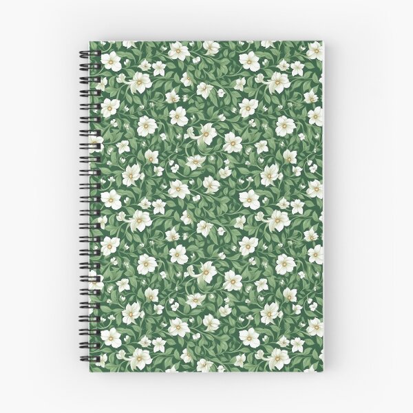 Item preview, Green and White Floral Pattern designed and sold by AETHERART.
