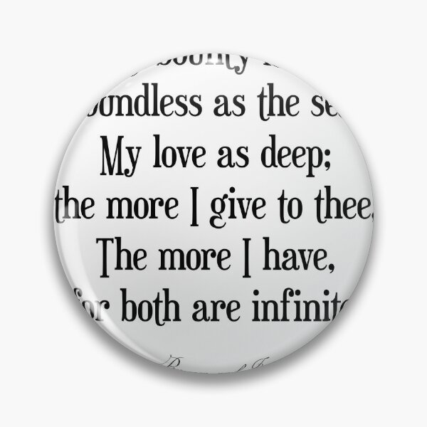 Item preview, My bounty is as boundless as the sea - William Shakespeare Quote - Literature - Typography Print designed and sold by Studio Grafiikka.