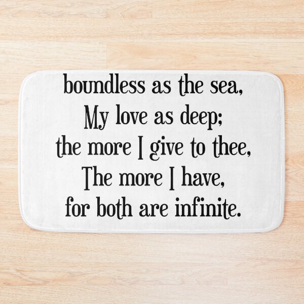 Item preview, My bounty is as boundless as the sea - William Shakespeare Quote - Literature - Typography Print designed and sold by Studio Grafiikka.