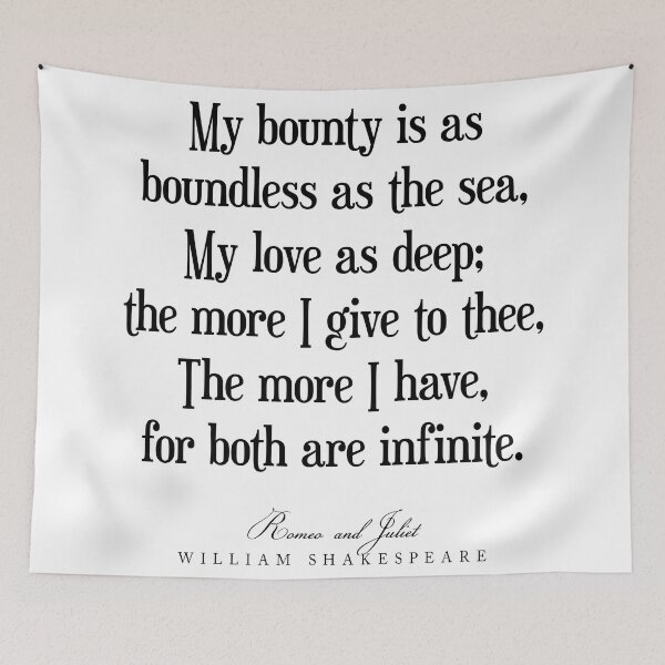 Item preview, My bounty is as boundless as the sea - William Shakespeare Quote - Literature - Typography Print designed and sold by Studio Grafiikka.
