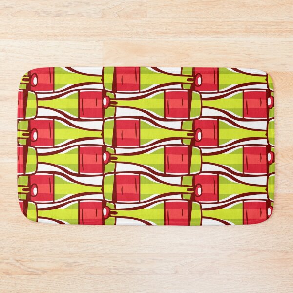 Item preview, Pattern of wine alkohol bottles green and red in cartoon comic geometric style. designed and sold by xiukab.