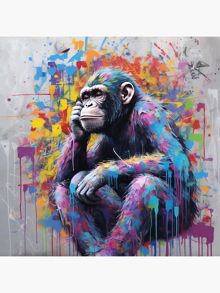 Monkey Thinker - Banksy Urban Contemporary Colorful Street Art - DJ Chimp  iPhone Wallet for Sale by WE-ARE-BANKSY