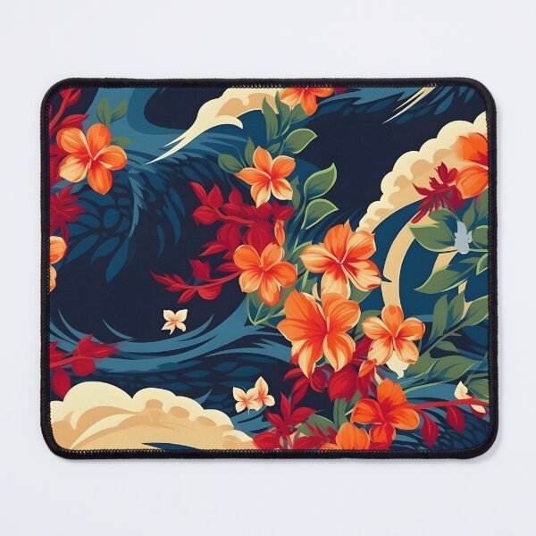 Item preview, Vibrant Flowers and Waves designed and sold by PrintAlchemist.