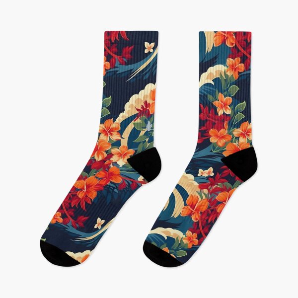 Item preview, Vibrant Flowers and Waves designed and sold by PrintAlchemist.