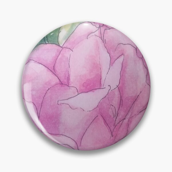 Item preview, Pink Summer rose watercolor and ink with negative painting background  designed and sold by SanMould.