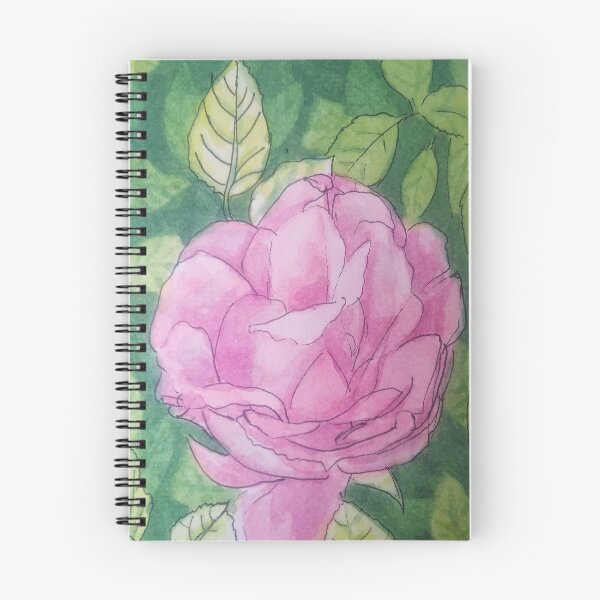 Item preview, Pink Summer rose watercolor and ink with negative painting background  designed and sold by SanMould.