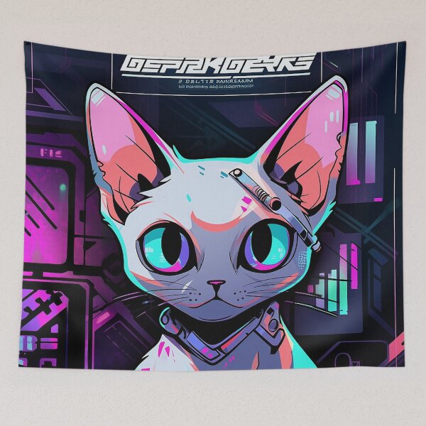 Item preview, Neon Space Neko designed and sold by SnarkyDoodles.