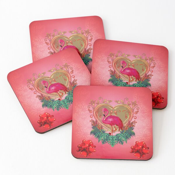 Item preview, Wonderful flamingo with heart and flowers designed and sold by nicky2342.