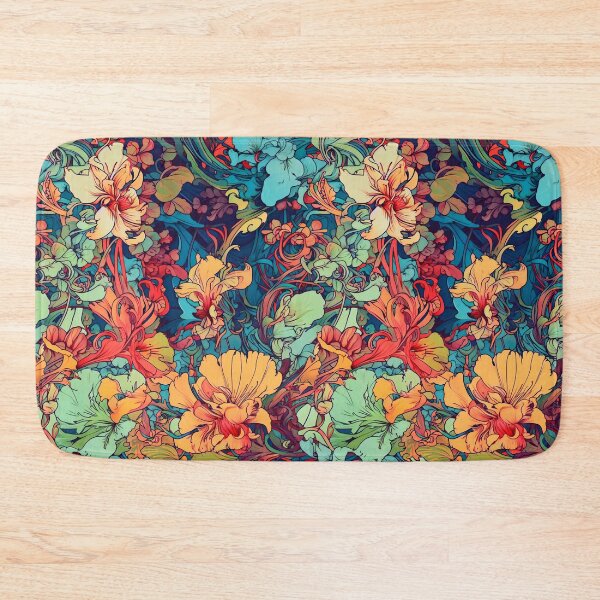 Item preview, Alphonse Mucha MC Escher Psychedelic Art Nouveau Flowers designed and sold by entwithanaxe.