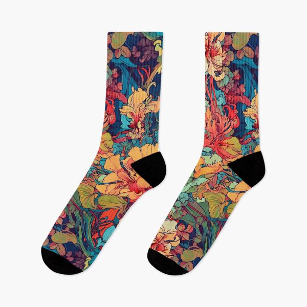 Item preview, Alphonse Mucha MC Escher Psychedelic Art Nouveau Flowers designed and sold by entwithanaxe.
