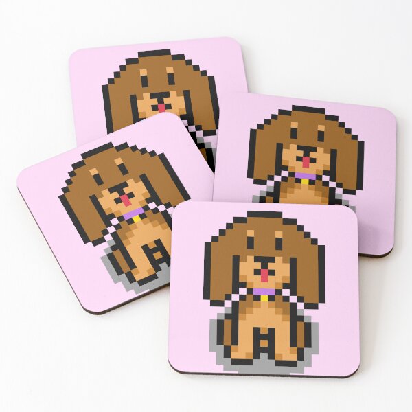 Item preview, Pixel Brown Hound Dog designed and sold by StrawHatBby.