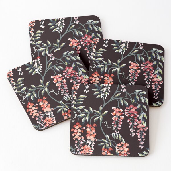 Item preview, Trailing Wisteria Floral - Warm Orange/Red designed and sold by Sarah Thorpe Designs .