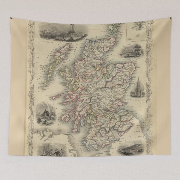 Item preview, Vintage Map of Scotland (1851) designed and sold by BravuraMedia.