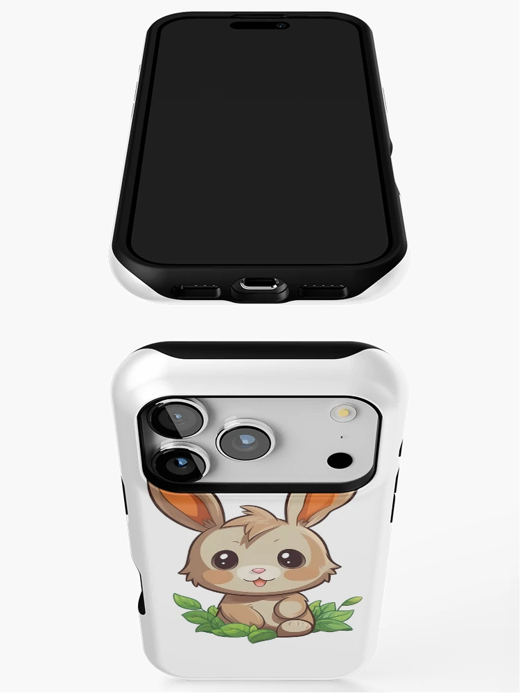 Thumbnail 3 of 4, iPhone Case, Chibi Rabbit Image designed and sold by PopPopGfx.