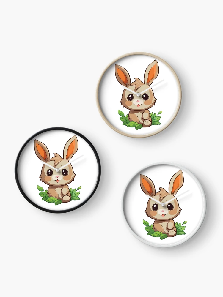 Thumbnail 3 of 4, Clock, Chibi Rabbit Image designed and sold by PopPopGfx.