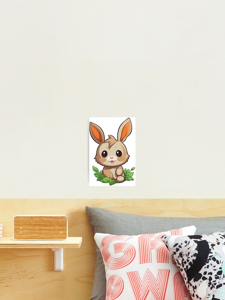 Thumbnail 2 of 3, Photographic Print, Chibi Rabbit Image designed and sold by PopPopGfx.
