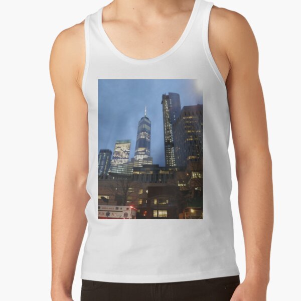 Street, City, Buildings, Photo, Day, Trees Tank Top