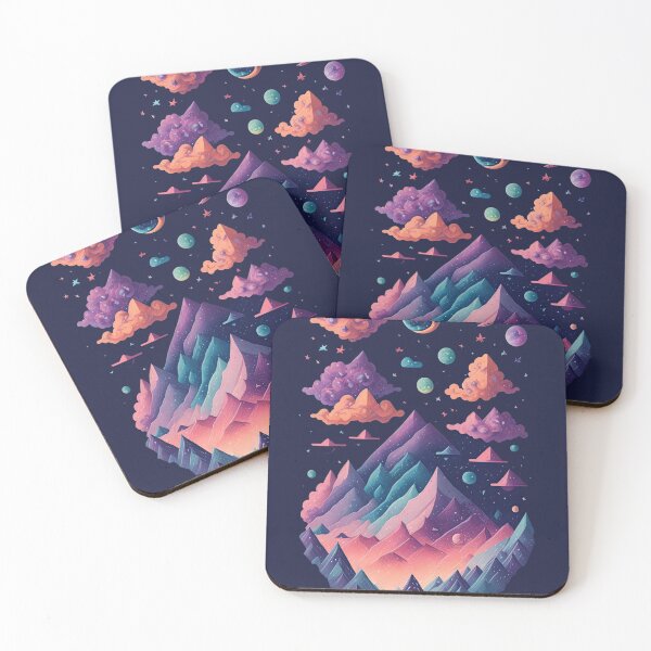 Item preview, mountains and star clusters  designed and sold by fleurdesignart.