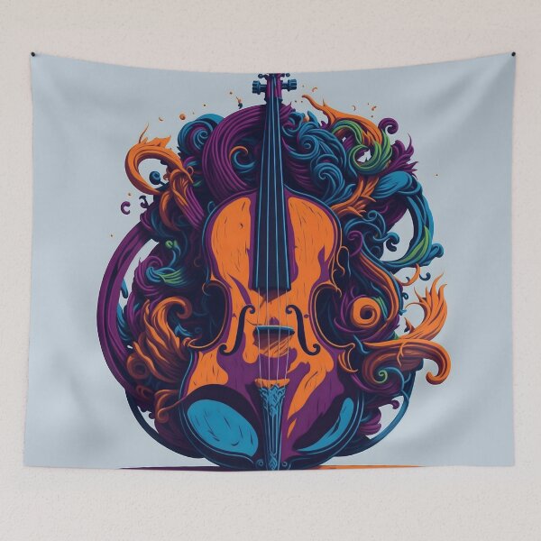 Item preview, Symphonic Graffiti 6: Vibrant Cello Illustration designed and sold by Nustudios.