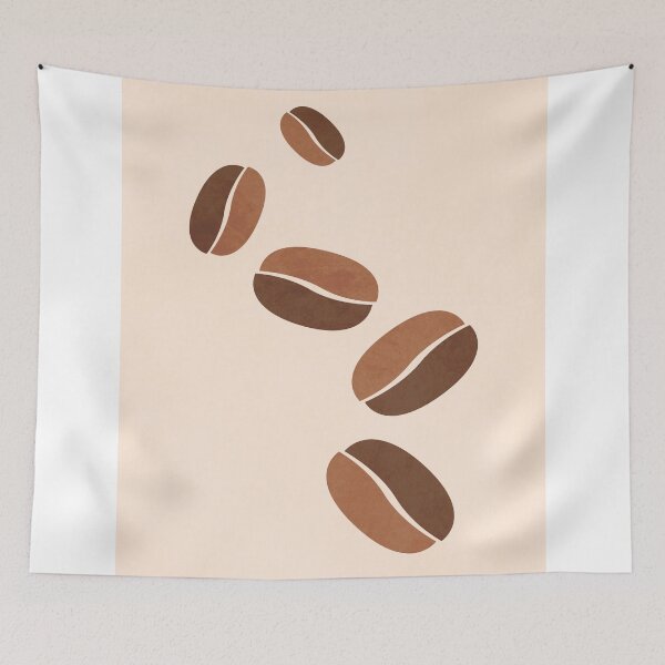 Item preview, Coffee Beans Print - Minimal Coffee Poster - Cafe Decor - Brown, Sienna, Wheat designed and sold by Studio Grafiikka.
