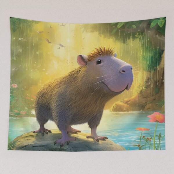 Item preview,  Capybara nice landscape digital art designed and sold by DigitalPixelize.
