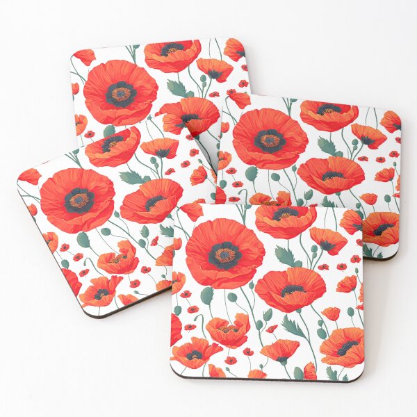 Item preview, poppies pattern designed and sold by fleurdesignart.