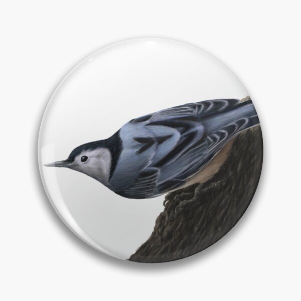 Item preview, Nuthatch standing on a tree stump designed and sold by CreationsByBear.