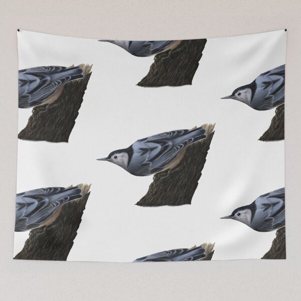 Item preview, Nuthatch standing on a tree stump designed and sold by CreationsByBear.