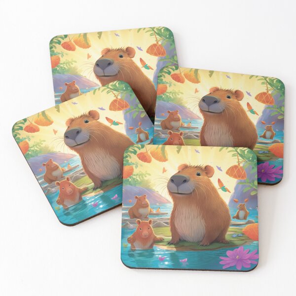 Item preview, Capybaras babies beautiful landscape designed and sold by DigitalPixelize.