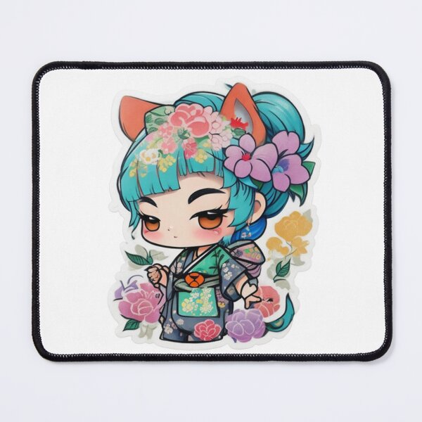 Item preview, Adorable kimono-clad girl radiating stylish charm stickers and more. designed and sold by mefirefire.