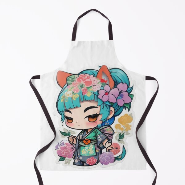 Item preview, Adorable kimono-clad girl radiating stylish charm stickers and more. designed and sold by mefirefire.