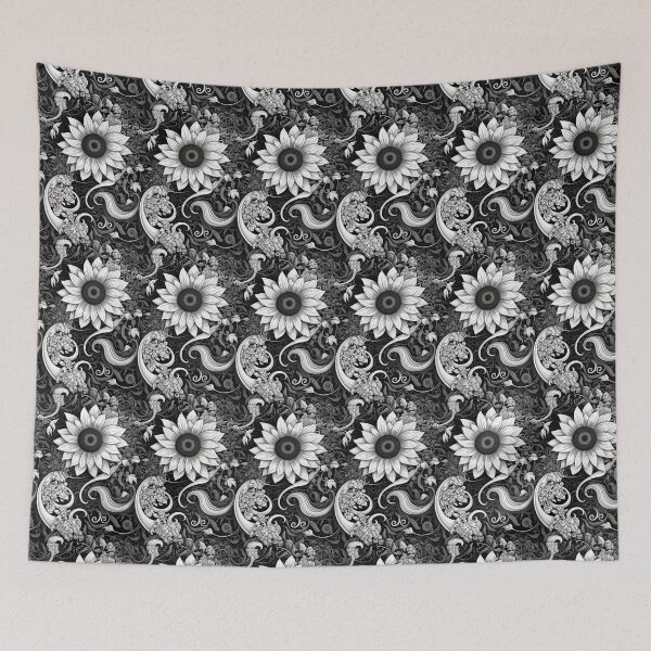 Item preview, Kicrino - Jardín de flores blanco y negro (1/8) designed and sold by sabantha.