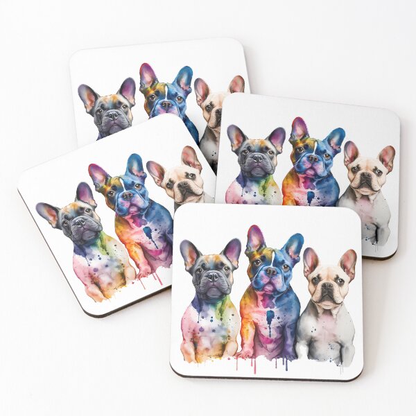 Item preview, Watercolor Funny Dog Pack French Bulldog designed and sold by ArtHideaway.