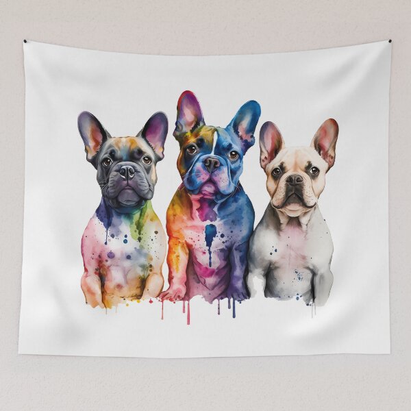 Item preview, Watercolor Funny Dog Pack French Bulldog designed and sold by ArtHideaway.