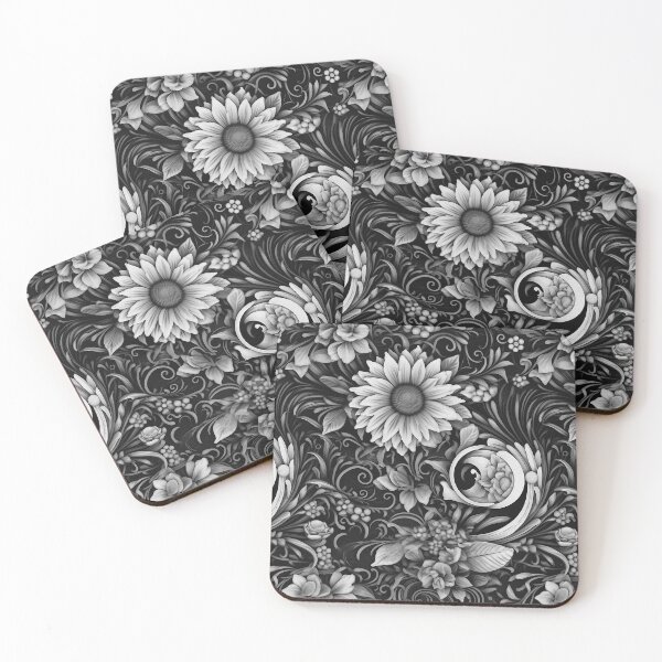 Item preview, Kicrino - Jardín de flores blanco y negro (2/8) designed and sold by sabantha.