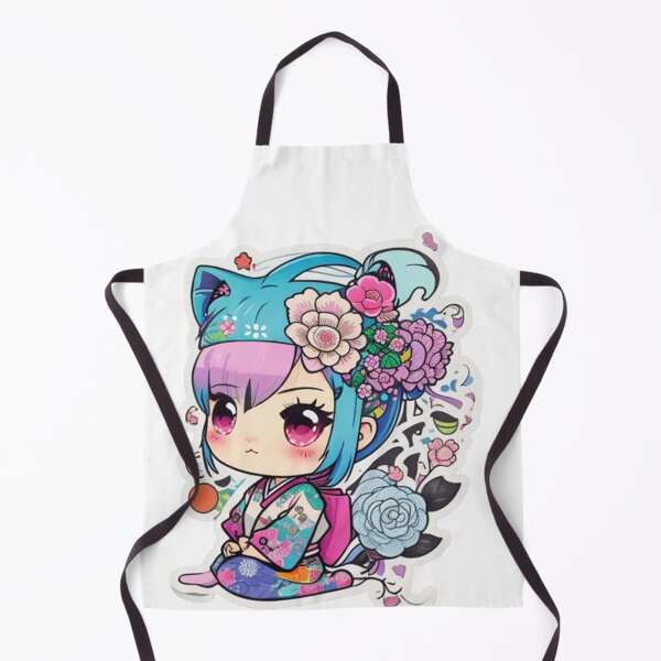 Item preview, Adorable kimono-clad girl radiating stylish charm stickers and more. designed and sold by mefirefire.