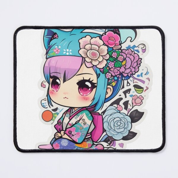 Item preview, Adorable kimono-clad girl radiating stylish charm stickers and more. designed and sold by mefirefire.