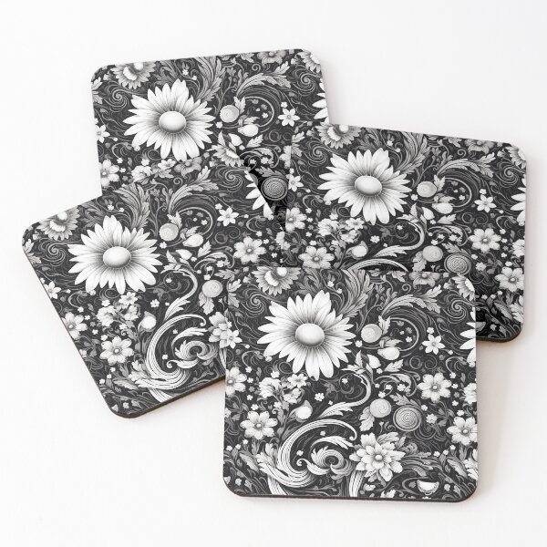 Item preview, Kicrino - Jardín de flores blanco y negro (3/8) designed and sold by sabantha.