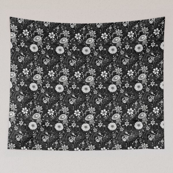 Item preview, Kicrino - Jardín de flores blanco y negro (4/8) designed and sold by sabantha.