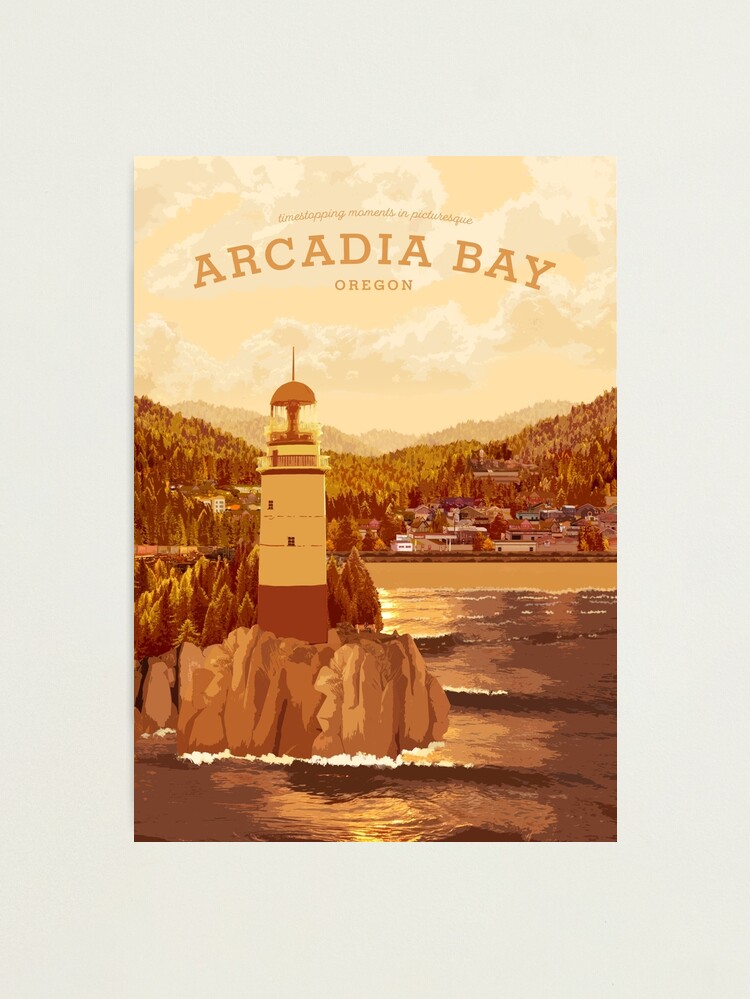 Photographic Print, Life is Strange - Arcadia Bay Travel Poster (Sunset) designed and sold by Carvill