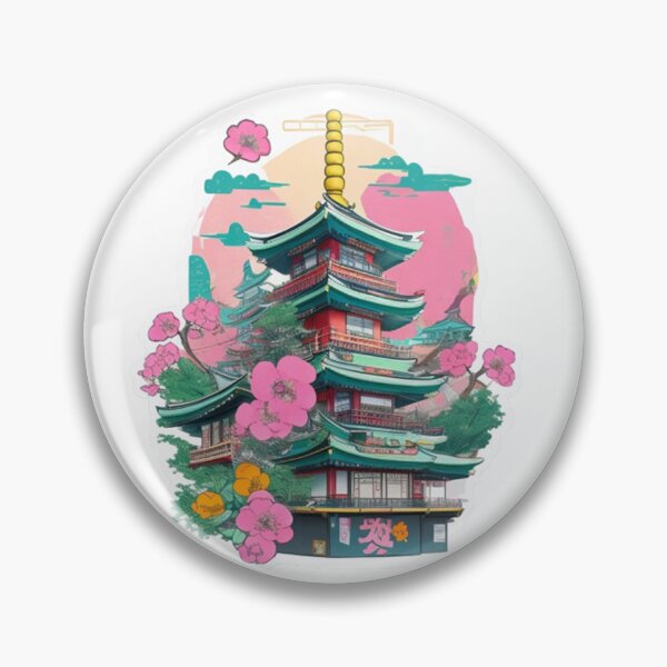 Item preview, Pastel charm adorns Japanese temple landmark stickers and more. designed and sold by mefirefire.