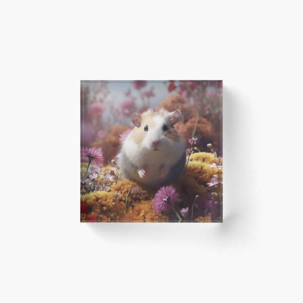 Item preview, Hamster in the field of flowers designed and sold by PoppinArtFox.