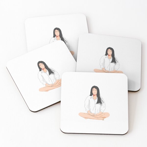 Item preview, Woman wearing white shirt making meditation.  designed and sold by Jayjaynaenae.