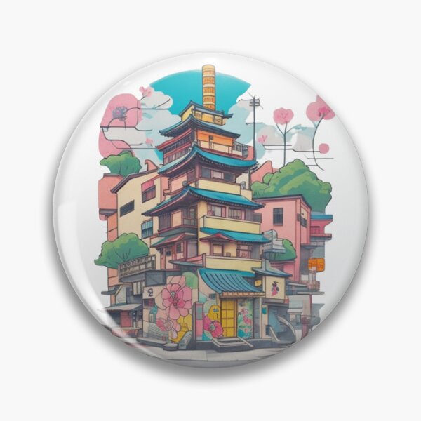 Item preview, Pastel charm adorns Japanese temple landmark stickers and more. designed and sold by mefirefire.
