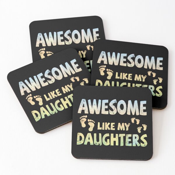 Item preview, Awesome like my 2 daughters with foot prints designed and sold by Line2Rhyme.