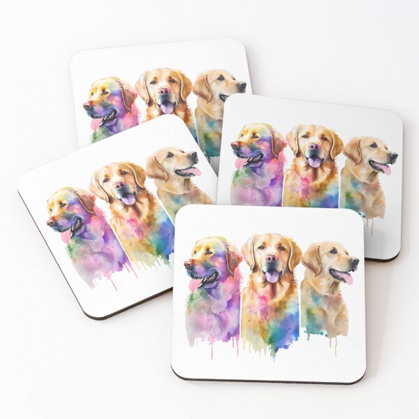 Item preview, Watercolor Funny Dog Pack Golden retriever designed and sold by ArtHideaway.