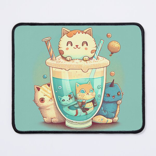 Item preview, Frappucino Neko - Turquoise Cream designed and sold by SnarkyDoodles.