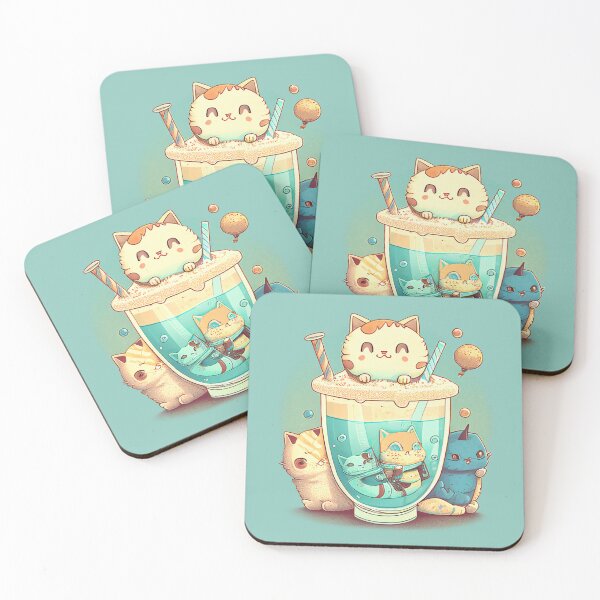 Item preview, Frappucino Neko - Turquoise Cream designed and sold by SnarkyDoodles.