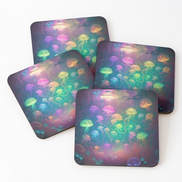 Item preview, Enchanting Underwater World: Vibrant Jellyfishes in Rainbow Colors designed and sold by RedArtG09.