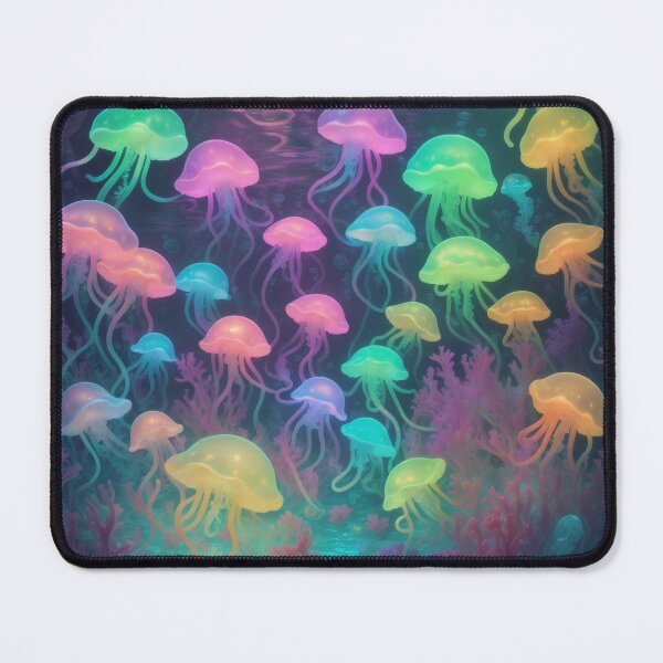 Item preview, Captivating Glow: Realistic Jellyfishes Illuminated in Rainbow Hues designed and sold by RedArtG09.